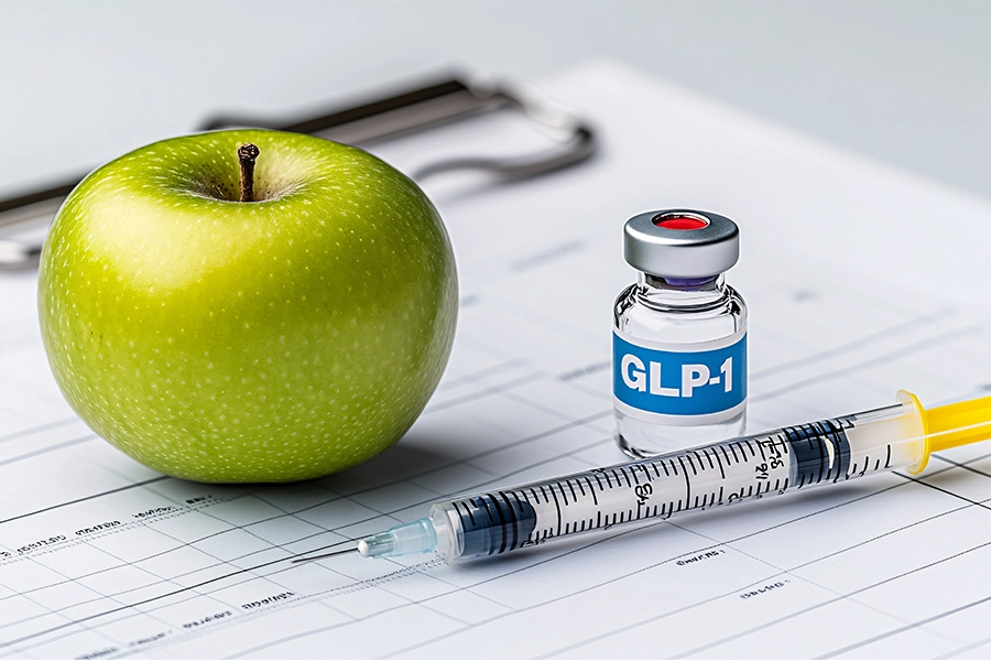 GLP-1 injection with apple.